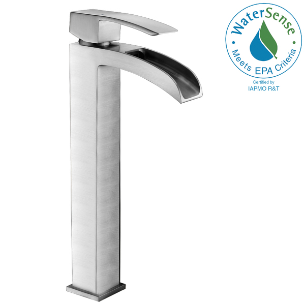 Anzzi Key Single Hole Single-Handle Vessel Bathroom Faucet in Brushed Nickel L-AZ097BN